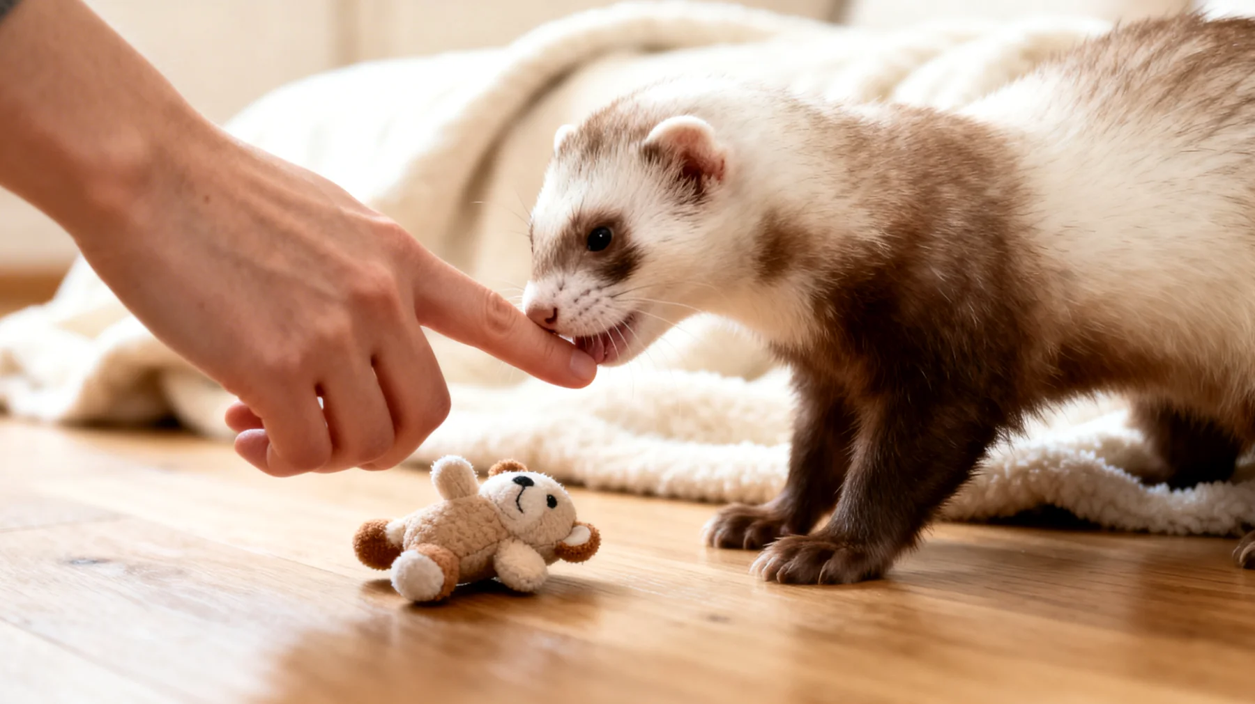 Welpen-Frettchen benötigen spezielle Trainingsmethoden und Verhaltensübungen, die auf ihr verspieltes, neugieriges und manchmal beißfreudiges Naturell abgestimmt sind, um unerwünschtes Verhalten wie Beißen, übermäßiges Graben und chaotisches Spielen frühzeitig zu korrigieren"