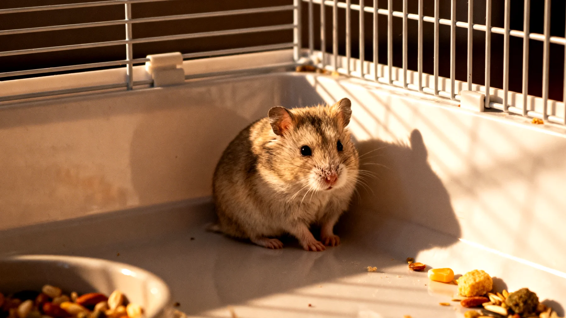 Ältere Hamster haben oft Schwierigkeiten, sich in einer neuen Umgebung einzugewöhnen und zeigen Stress-Symptome wie vermindertes Aktivitätsniveau, Appetitlosigkeit und Rückzugsverhalten während der Adoptionsphase"