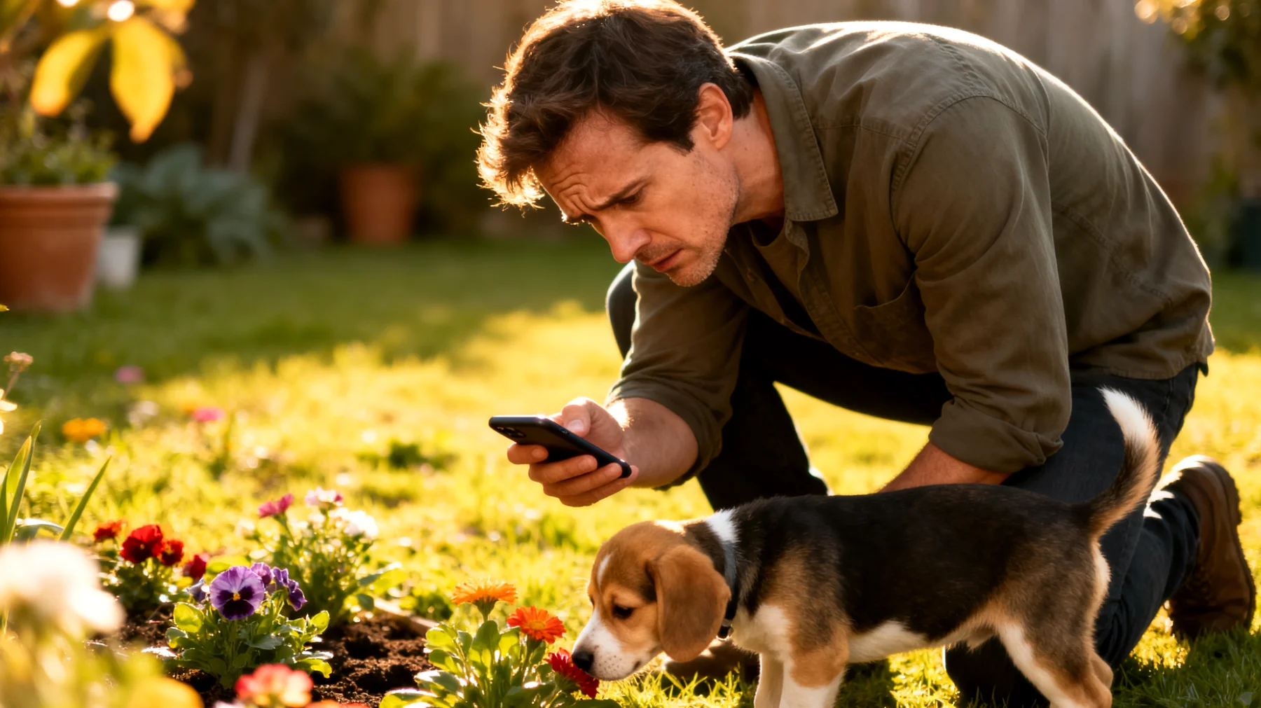 Hundehalter sind unsicher, welche Pflanzen im Garten für ihren neuen Hund giftig sind und wie sie einen hundesicheren Garten gestalten können, damit sich der Hund während der Eingewöhnungsphase gefahrlos im Außenbereich aufhalten kann"