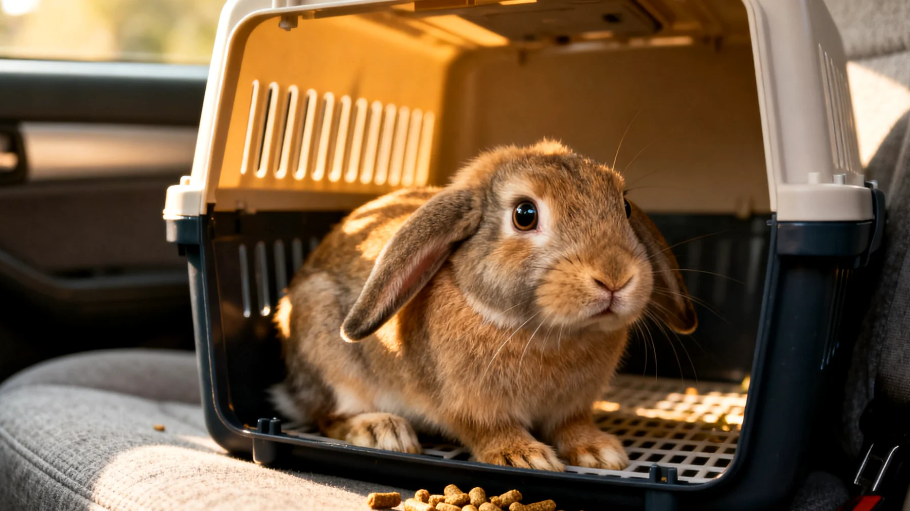 Kaninchen leiden während Reisen häufig unter starkem Stress, der zu Verdauungsproblemen, Appetitlosigkeit und geschwächtem Immunsystem führen kann, insbesondere da sie sehr empfindlich auf Temperaturwechsel und Transportbewegungen reagieren"