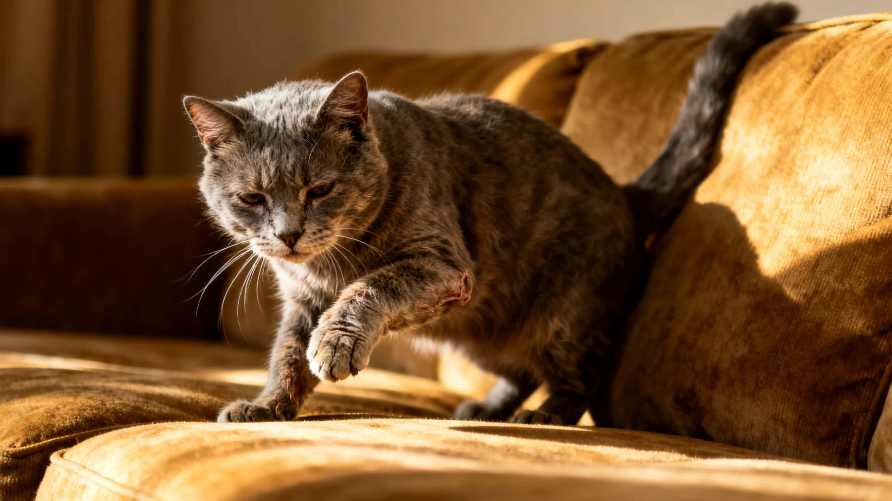 Ältere Katzen leiden häufig unter altersbedingten Gelenkproblemen wie Arthrose, die ihre Beweglichkeit einschränken und das Erreichen von Katzentoilette, Futter- und Wassernäpfen sowie Lieblingsplätzen erschweren"